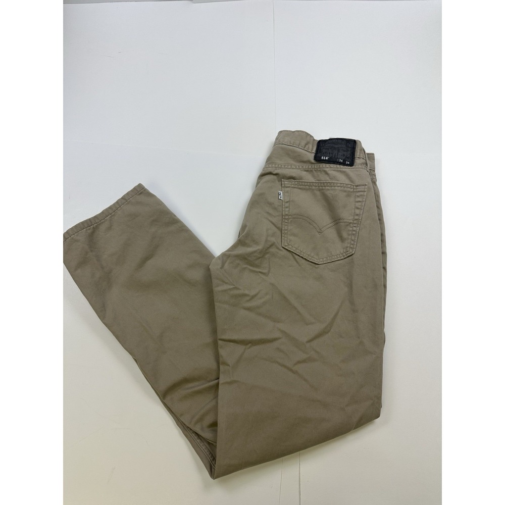 Levi's 514 Straight Fit Jeans Men's 34x34 Khaki Beige Tan Pants